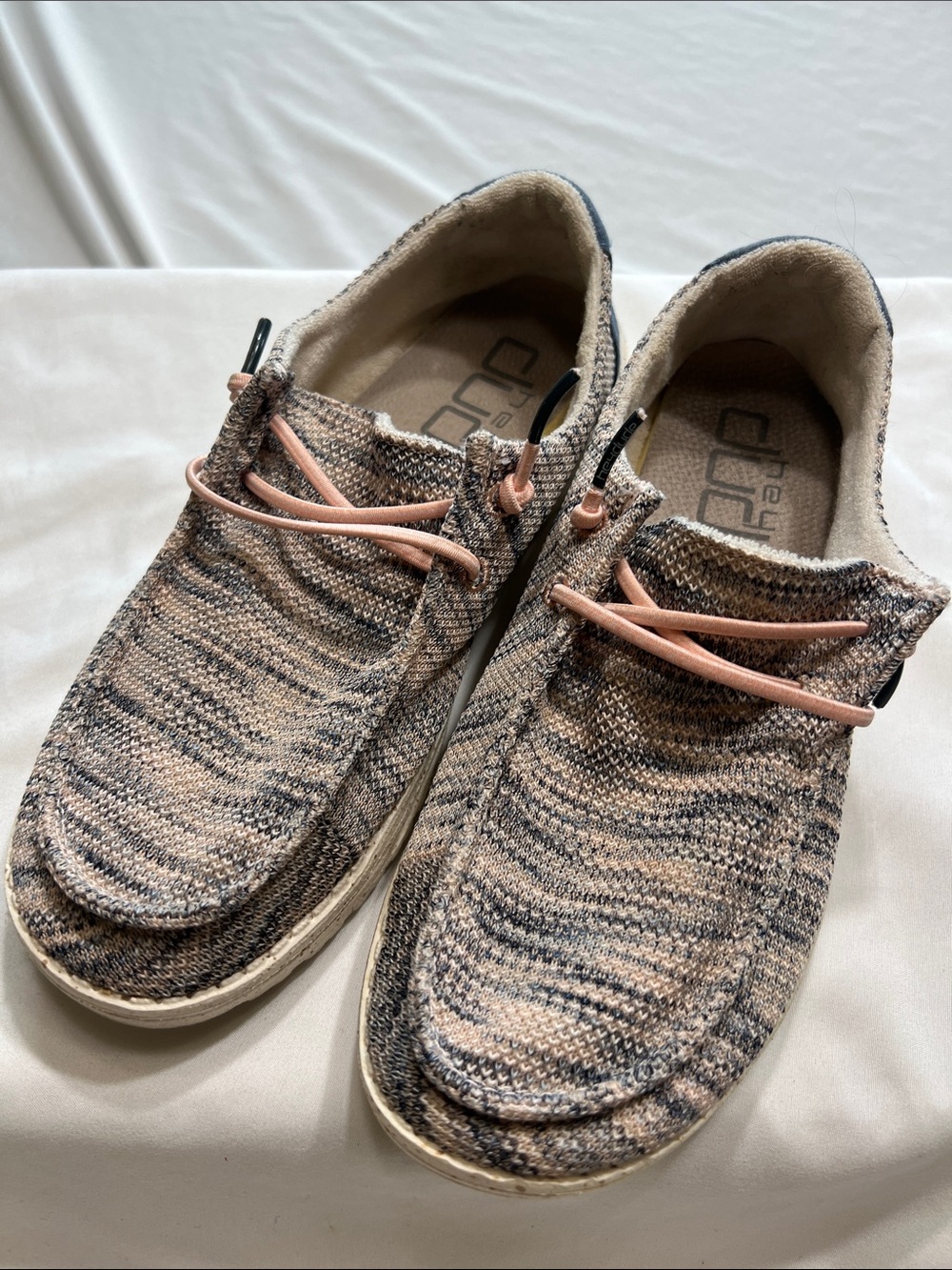 Hey Dude Knit Slip-Ons in Beige, Navy and Pink
